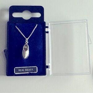 Silver Shoe Pendant Necklace